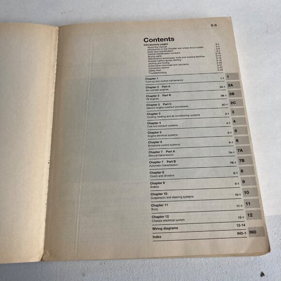 Haynes 1971-1989 Dodge Plymouth Chrysler Repair Manual #30050 Rear Wheel Drive - Picture 3 of 6